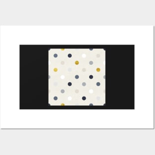 Modern Polka Dots in Blue and Gold Posters and Art